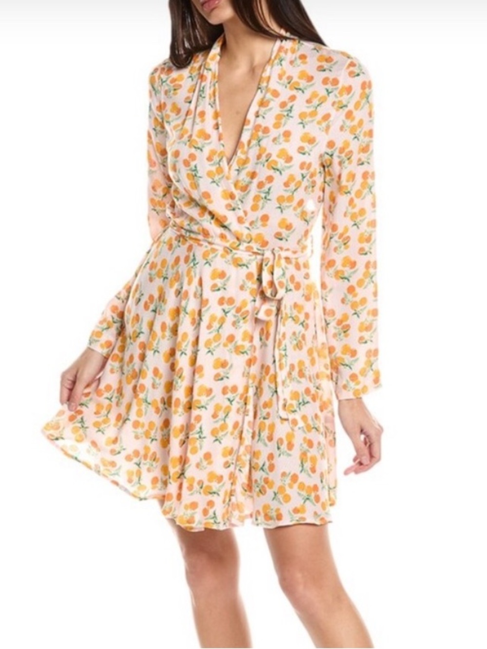 Free People “Worth It” Lightweight Pink Robe with Oranges